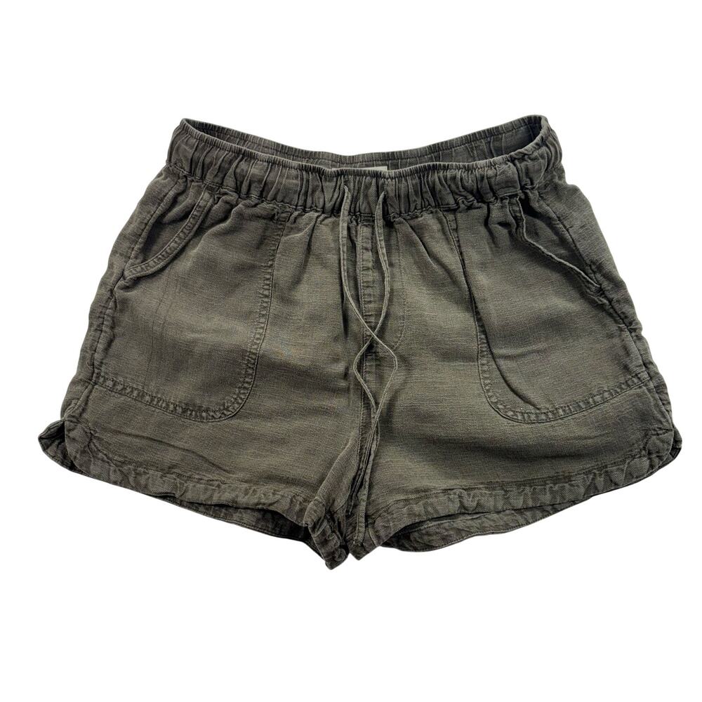 Cynthia Rowley Olive Green Shorts Small Linen Lyocell Cargo Casual Boho
